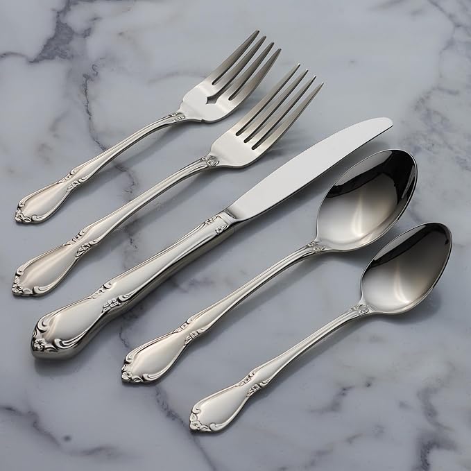 Oneida Chateau Dinner Forks Silverware Set for 4, Flatware