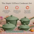 Our Place Cookware Set - 13-Piece Kit Including the Always Pan, Perfect Pot and Spatulas | Multifunctional, Toxin-Free Nonstick | Heat Safe up to 450°F | Oven, Stove