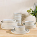 TheTerra Ceramic Dinnerware Set for 6, 18-Piece Plates and Bowls Set