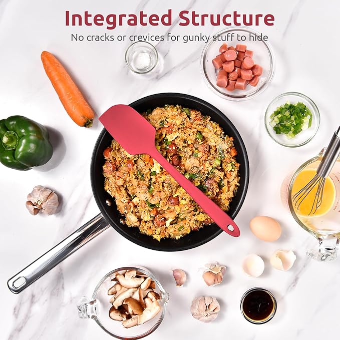 U-Taste Silicone Large Spatula, 480ºF High Temp Bowl Scraper, 11.38", Red