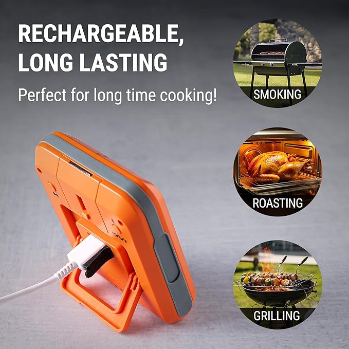 TempPro TempSync 650 ft Bluetooth Meat Thermometer with 2 Probes for Grill