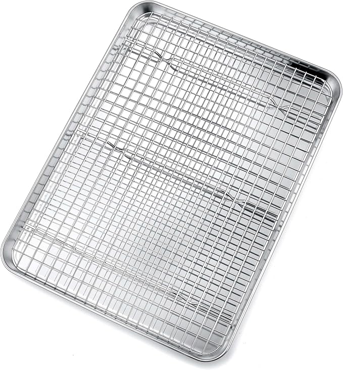 P&P CHEF 16 Inch Baking Sheet Pan and Cooking Rack - 2 Pieces
