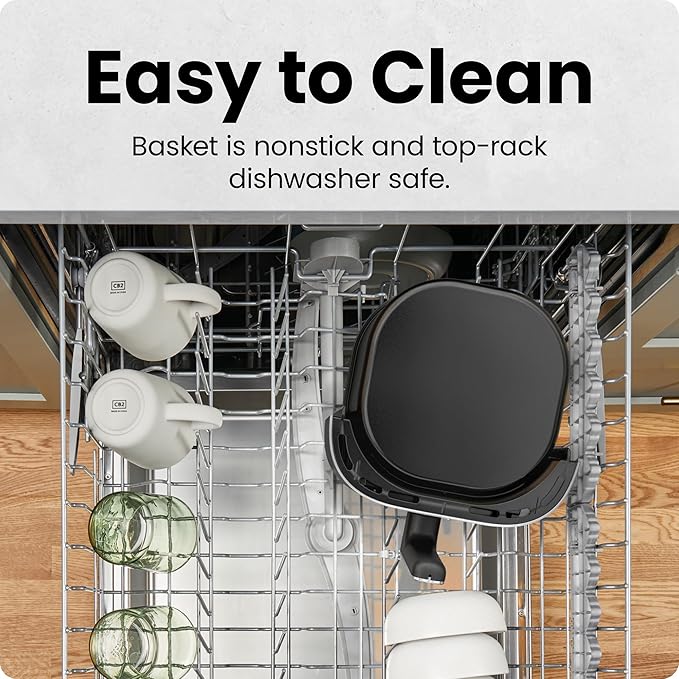 Chefman Air Fryer 8 Qt | TurboFry® 4-in-1 with 450°F Hi-Fry Option for Crispier Results | Bake, Dehydrate, Frozen | XL Nonstick Dishwasher-Safe Basket | Stainless Steel