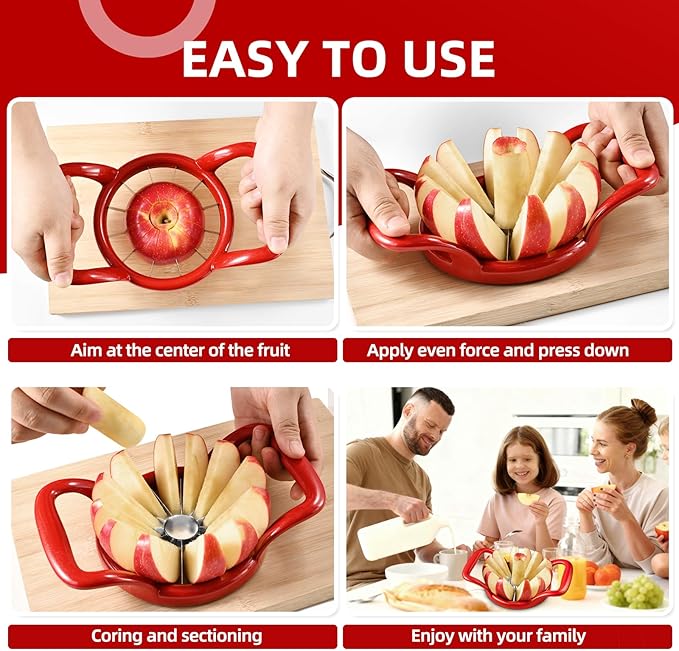 5.5 Inch Heavy Duty 12-Slice Apple Divider Wedger, Fruits Cutter Corer