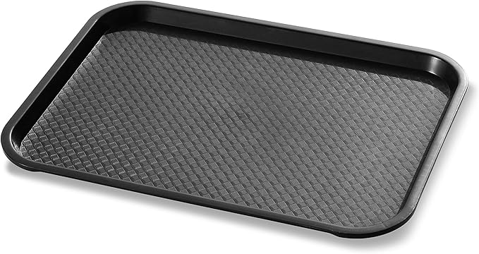 New Star Foodservice Fast Food Tray, 12 x 16 Inch, Set of 12, Black