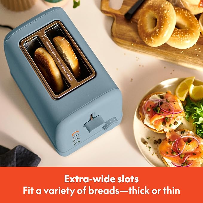 bella 2-Slice Toaster with Extra Wide Slots and 6-Shade Control, Surf