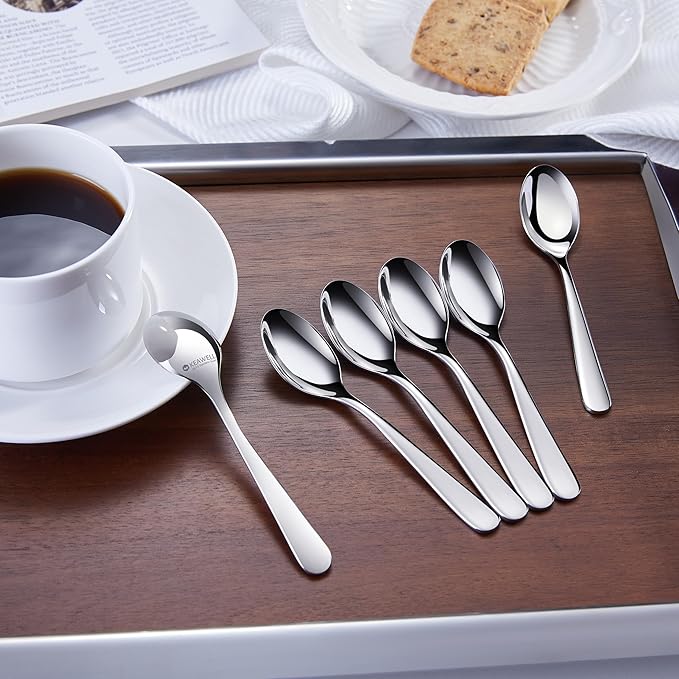 KEAWELL Premium Louise 6-Piece 4.4-Inch 18/10 Coffee Spoons (4.4 inches, 6)