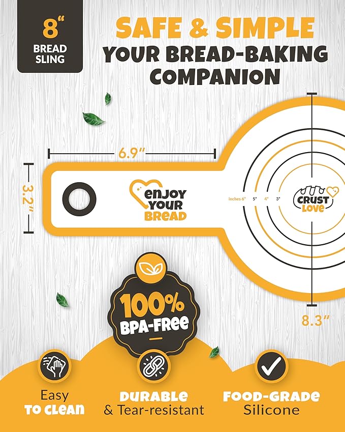 CRUSTLOVE Round Silicone Bread Sling for Easy Bread Lifting from Dutch Oven