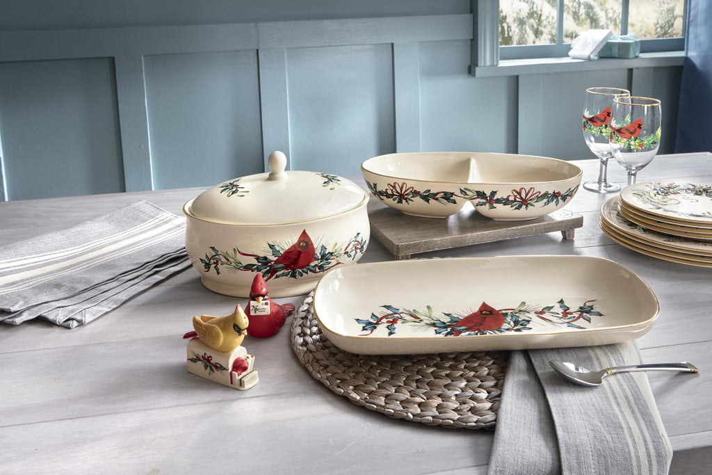 Lenox Winter Greetings Porcelain Covered Christmas Gravy Dish, 64oz