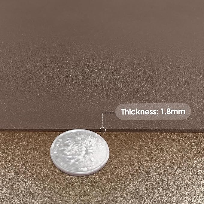 Zinkooat Faux Leather Table Cover,1.8mm Thick,42x60 Inch Table Protector,Table Protector for Dining Room Table,Table Cover Protector,Wood Table Protector(Mud Color+Champagne Gold,42x60)
