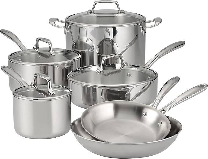 Tramontina Boston Tri-Ply Clad Stainless Steel 3-Quart Sauce Pan with Lid