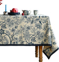 ISAENNE Designer Vintage Linen Rectangular Tablecloth,94"x63"-Ruyi B