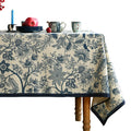 ISAENNE Designer Vintage Linen Rectangular Tablecloth,87"x55"-Carol C