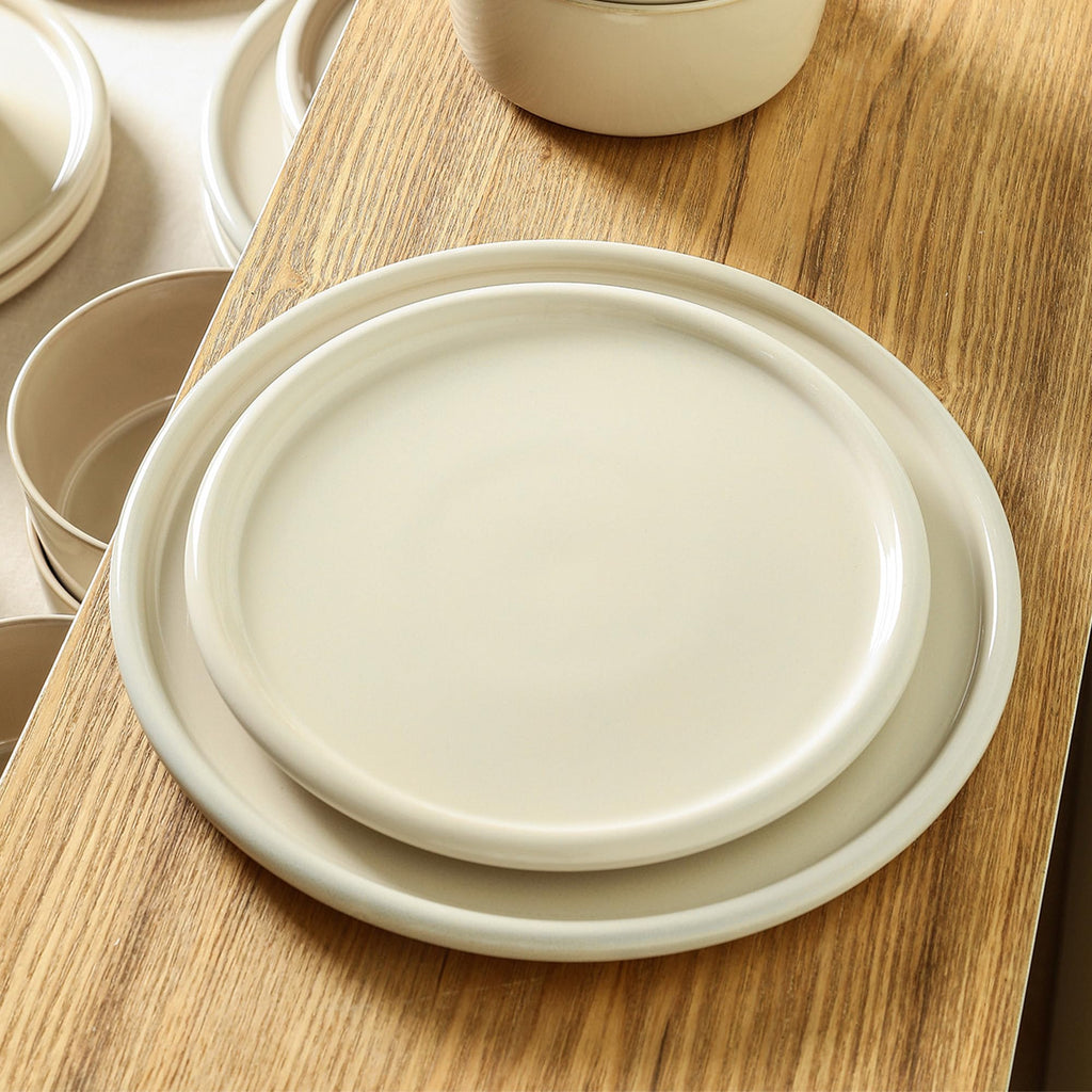 Stone Lain Eden 4-Piece Salad Plate Set Stoneware, Beige