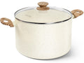 MICHELANGELO 10 Quart Stock Pot with Lid, Large Pot for Cooking, Nonstick Cooking Pot with Healthy Coating, Big Soup Pots Induction Compatible, White