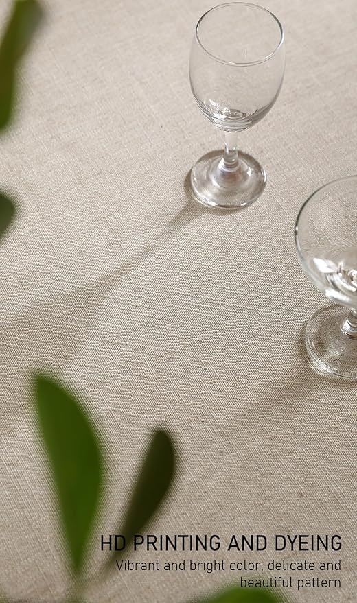 ISAENNE Designer Vintage Linen Rectangular Tablecloth,102"x63"-Carol G