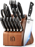 KnifeSaga 15-pc Japanese Kitchen Knife Block Set, Razor Sharp, Professional
