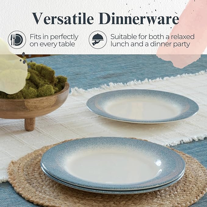 Portmeirion Potter's Mist Dinner Plate - Blue, Set of 4