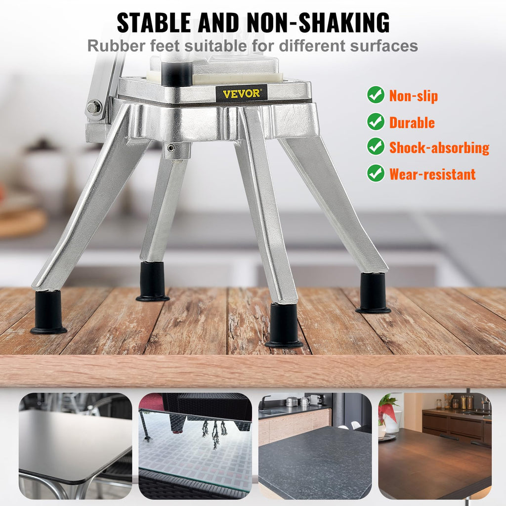 VEVOR Commercial Vegetable Fruit Chopper 3/8″ Blade Professional Food Dicer Kattex French Fry Cutter Onion Slicer Stainless Steel for Tomato Peppers Potato Mushroom Upgrade Style 3/8"