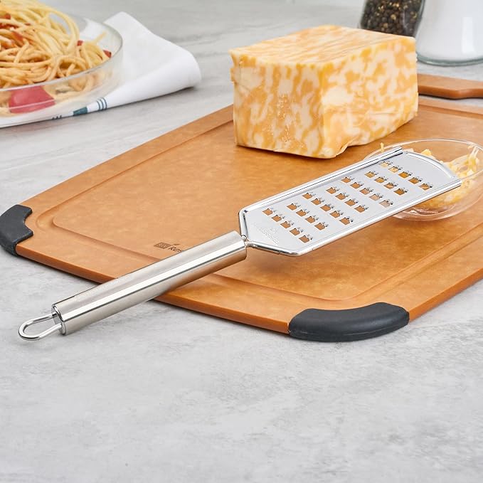 Restaurantware Stainless Steel Coarse Cheese Grater - 6 Pack - German Standard Lemon Zester with Ergonomic Handle, Sharp Blades, Dishwasher Safe - Handheld Kitchen Grater for Parmesan, Garlic, Ginger