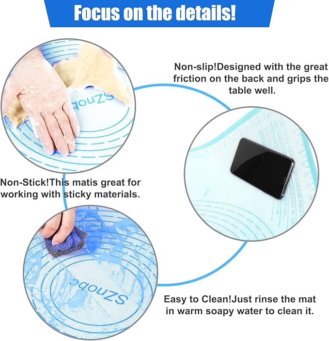 Silicone Pastry Mat 36x24 Inch Dough Mat for Baking Suitability