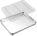 TeamFar Stainless Steel Baking Sheet with Wire Rack Set, 17.6"x13"x1"