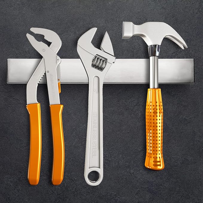 Enkrio 11.8 Inch Stainless Steel Knife Magnetic Strip with 3M Type, Silver