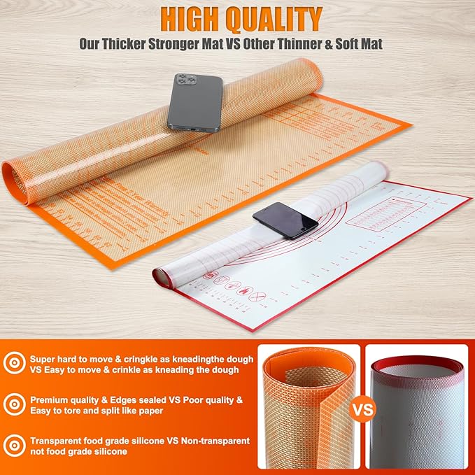 Silicone Pastry Mat 36x24 Inch Nonstick Baking Mat
