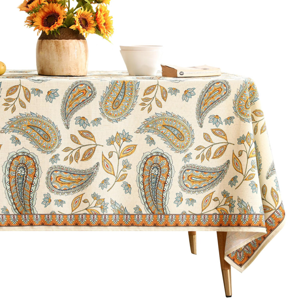 patdrea Vintage French Linen Tablecloth,Rectangular,94"x63"-Lysaniya