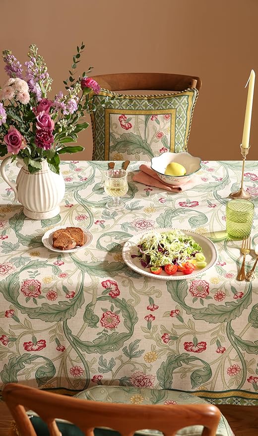 patdrea Vintage French Linen Tablecloth,Rectangular,118"x67"-Cecilia A