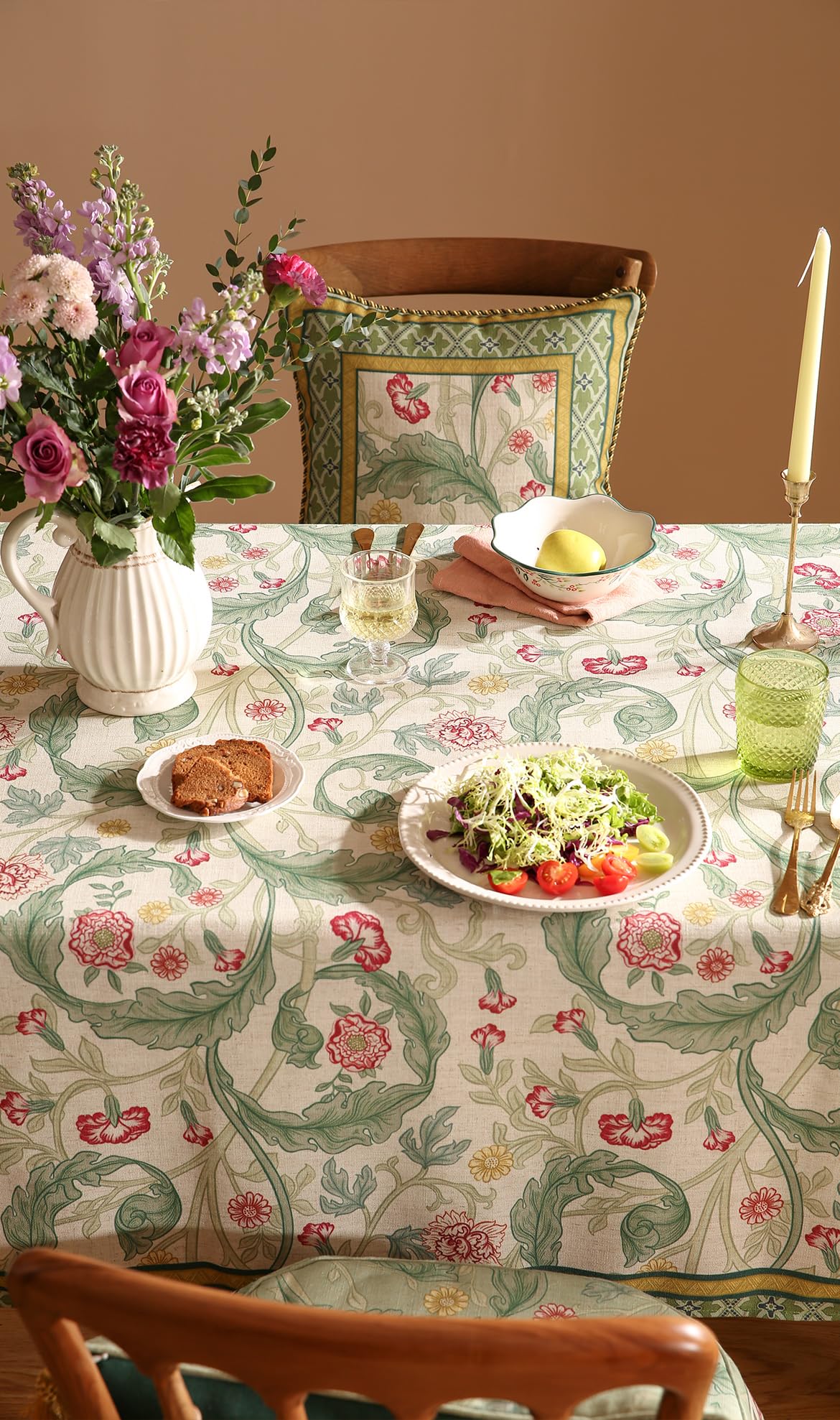 patdrea Vintage French Linen Tablecloth,Rectangular,110"x63"-Cecilia A