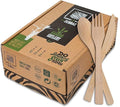 2 ZEBRAZ Bamboo Cutlery Set 100pc Disposable - 50 Fork 25 Knife 25 Spoon