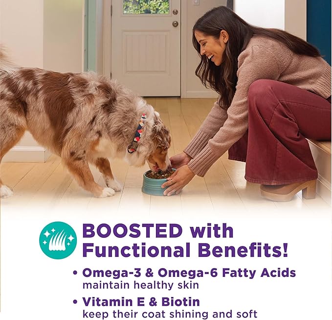 Wellness Bowl Boosters Skin and Coat Health Dog Food Topper with Freeze Dried Pieces for Small, Medium, and Large Breeds, Grain Free, Natural, Chicken Recipe, 4 oz Bag