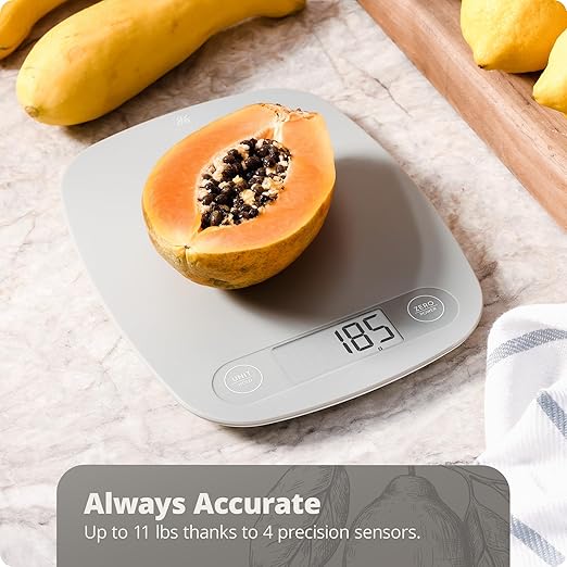Greater Goods Food Scale, Slim & Compact Build, 1g Precision (Ash Gray)