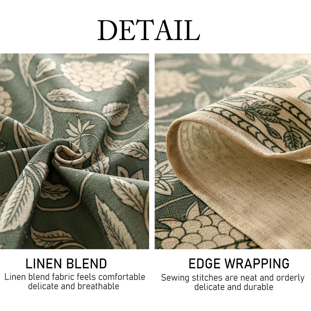 ISAENNE Designer Linen Green Square Tablecloth,67"x67"-Andrew A
