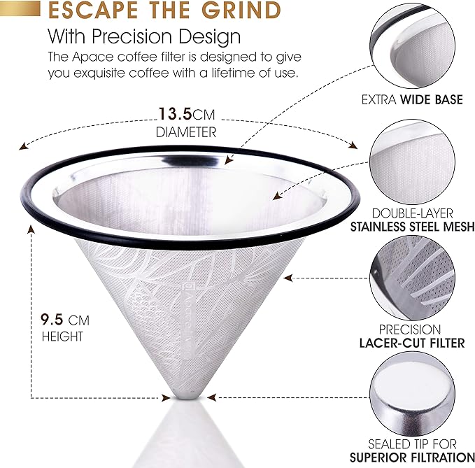 Compatible with Chemex, Hario V60 Pour Over Coffee Filter, Coffee Dripper