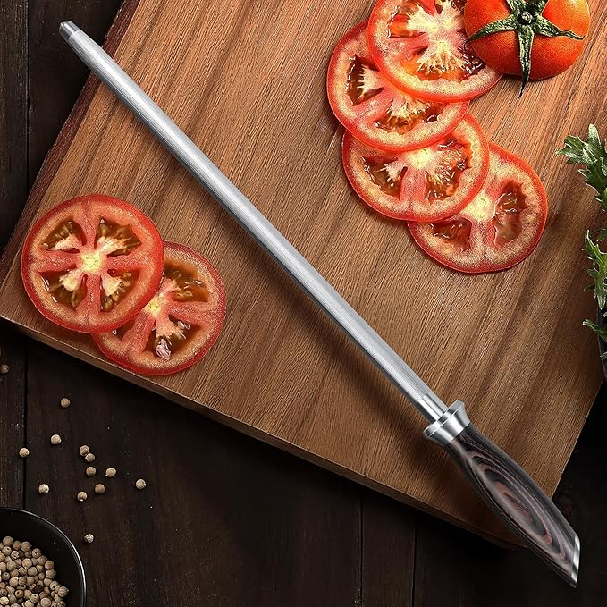 HOSHANHO Honing Rod, 12 Inch Professional Kitchen Knife Sharpener Rod