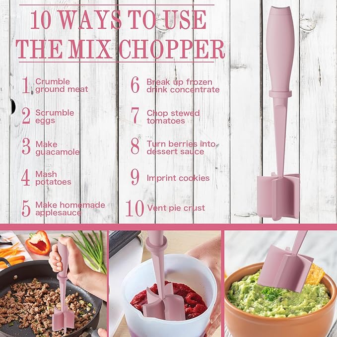 2 Pack Meat Chopper Ground Beef Masher Tool for Hamburger