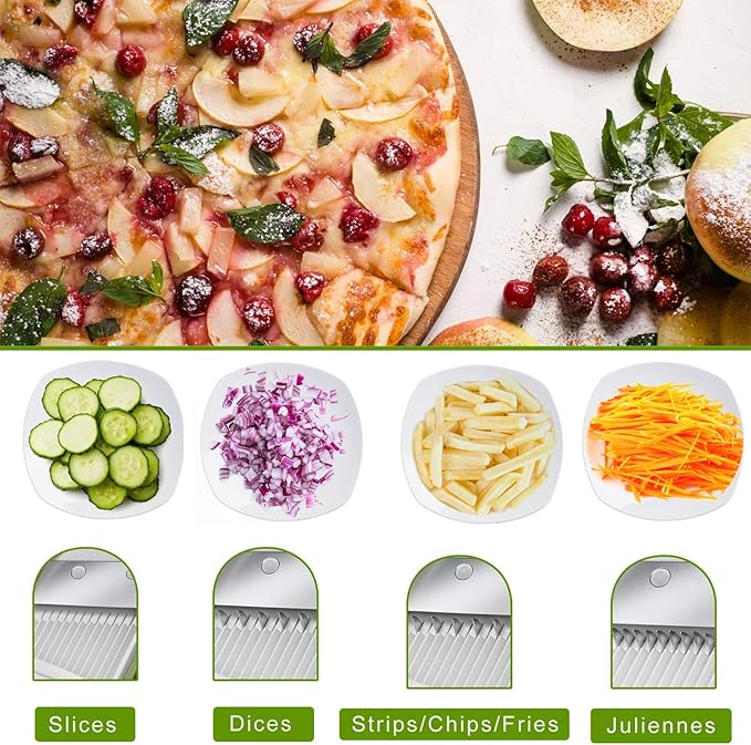 ONCE FOR ALL Safe Mandoline Slicer, All in 1 Vegetables Slicer, Light Blue