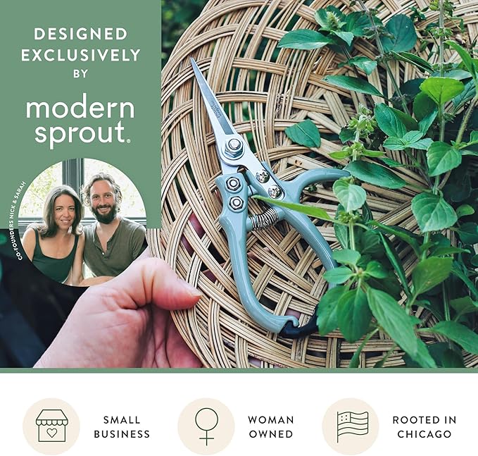 Modern Sprout Pruning Shears- Garden Snips-Herb Scissors- Chartreuse 1-Pack