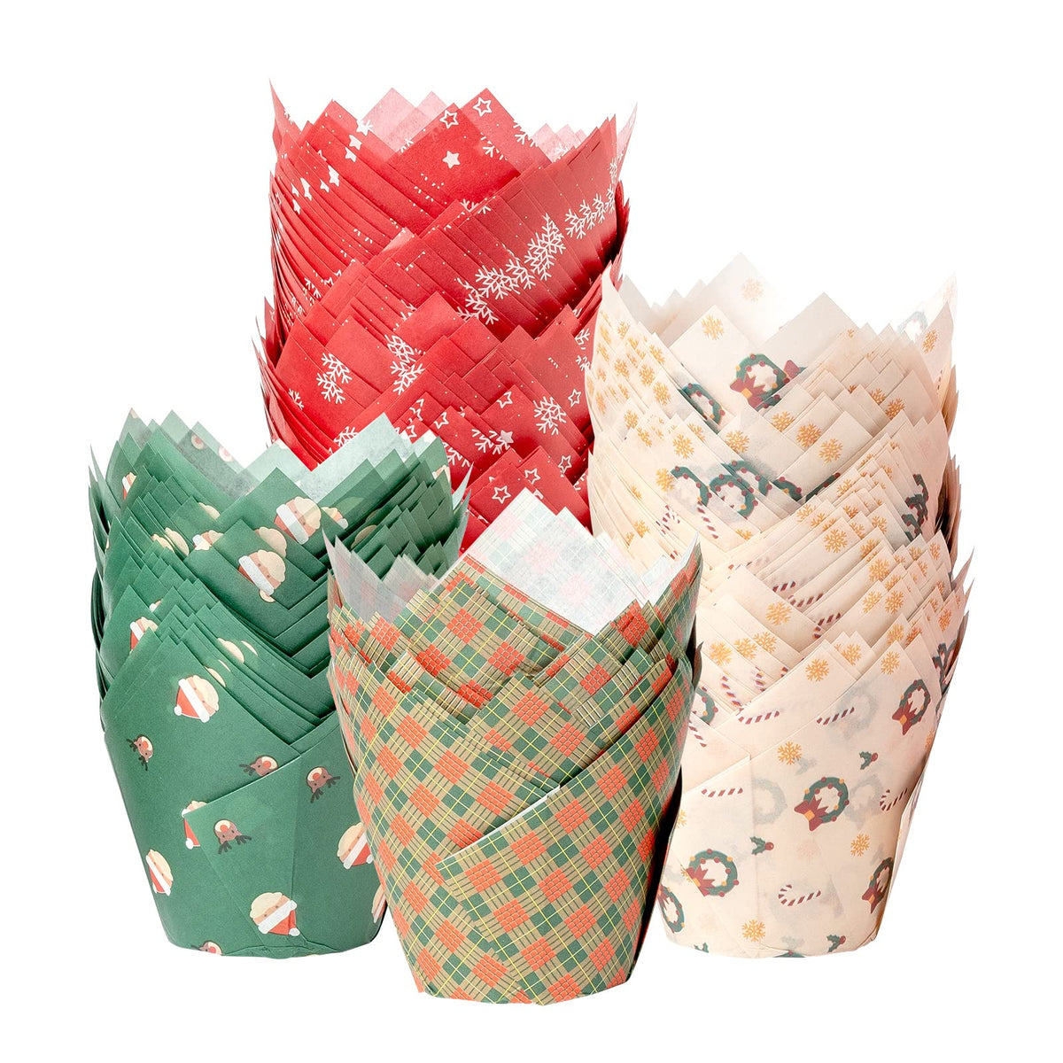 Katbite Tulip Cupcake Liners 200PCS, Standard Size Muffin Baking Cups Brown