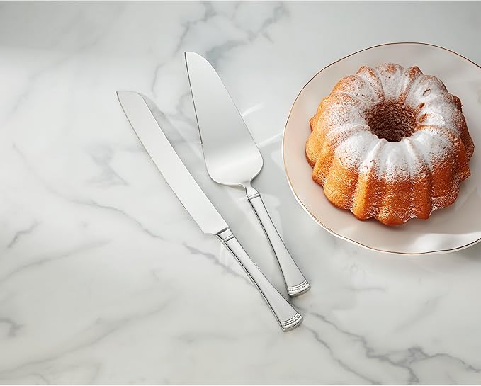 Lenox Portola Silverware Cake Knife & Server Dessert Set, 2-Piece, Flatware