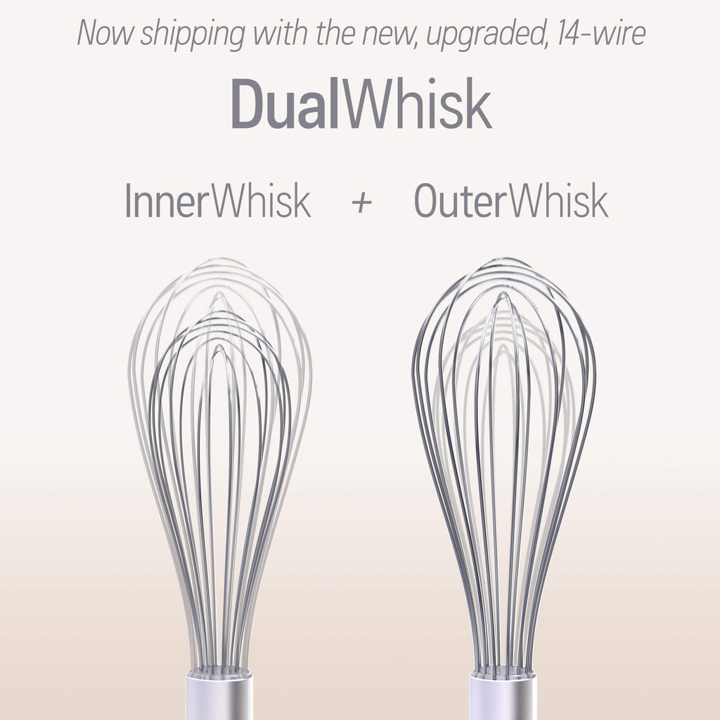 Whisk Wiper - Wipe a Whisk Easily - Multipurpose Kitchen Tool, Made In USA - Includes 11" Stainless-Steel Whisk - Cool Baking Gadget, A Great Gift For Men and Women (Color: Red)