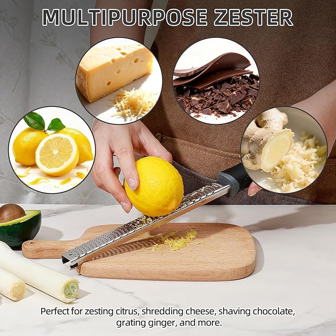 Koythin Black Handle Lemon Zester Cheese Grater Tool