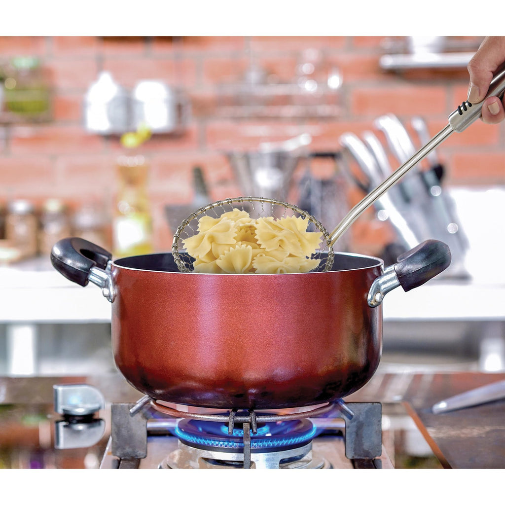 Helen's Asian Kitchen Spider Strainer, 5-Inch, All Stainless Steel Mesh Basket And Handle, For Noodles, Dumplings, Wontons, Deep Frying, And Draining Tasks