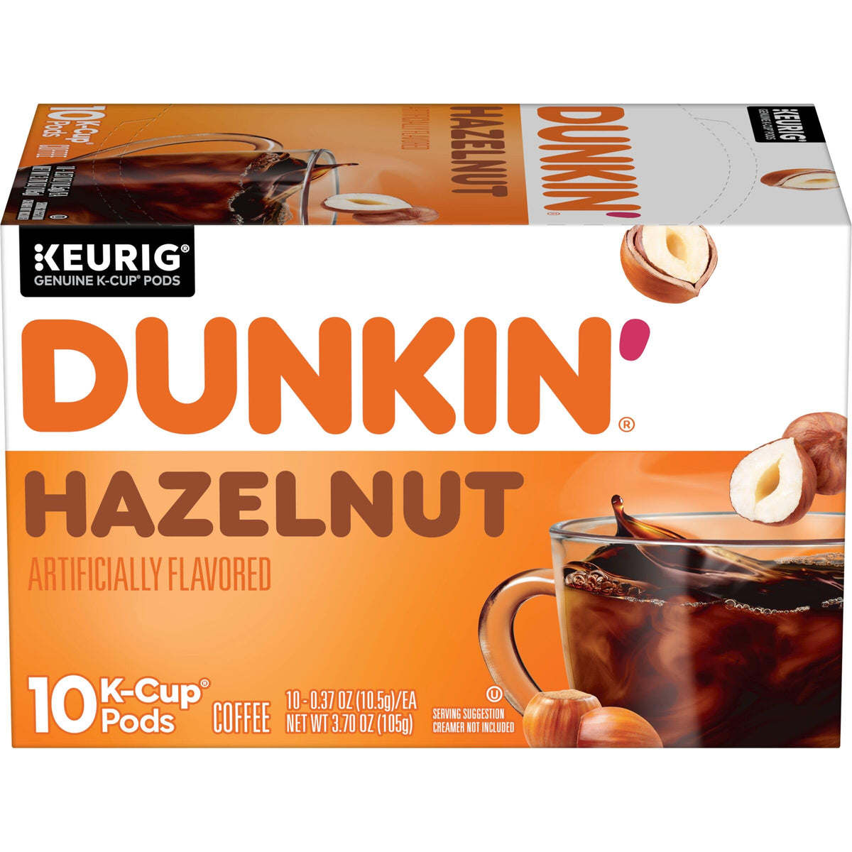 Dunkin’ Hazelnut Artificially Flavored Coffee, Keurig K-Cup Pods, 10 Count
