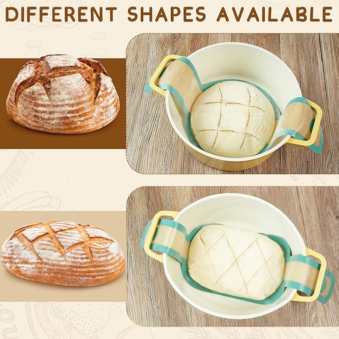 2 Pack 10-Inch Oval Banneton Proofing Basket Set, Sourdough Making Kit, Brotform for Artisan Bread, Includes Danish Dough Whisk, Scoring Lame, Scrapers, Sling & Cleaning Brush