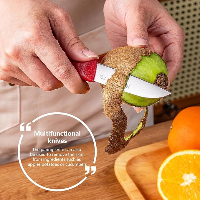 Vegetable and Fruit Knives set,Sharp Serrated Paring Knife,Ergonomic Handle