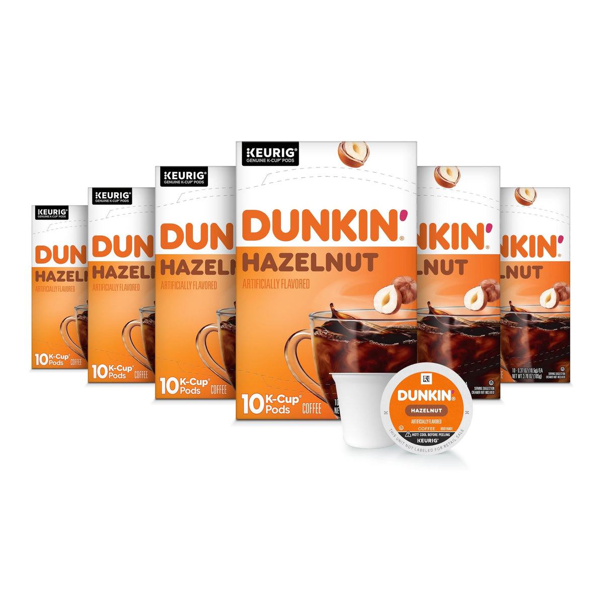 Dunkin’ Hazelnut Artificially Flavored Coffee, Keurig K-Cup Pods, 10 Count