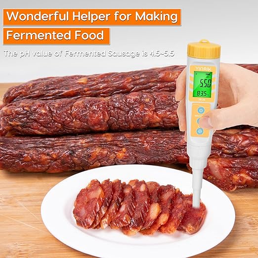 YINMIK Digital pH Meter with Extra Replaceable pH Probe Food pH Checker